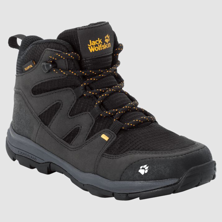 Jack Wolfskin Kids Mtn Attack 3 Texapore Mid Hiking Boots Black/Yellow 251893VXU